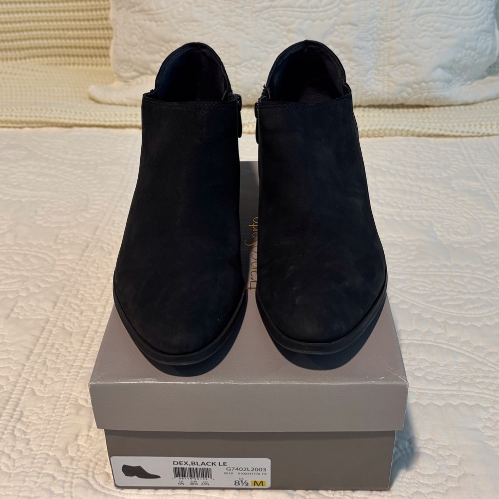 Franco Sarto Black Suede Booties